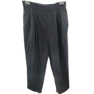 Vintage Esprit Black Sheen Pleated Side Button Parachute Pants 80s 90s size 9-10